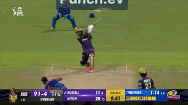 M60: KKR vs MI – Andre Russell Six