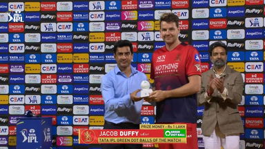 IPL 2026 M01: RCB vs SRH - TATA IPL Green Dot Balls of the Match - Jacob Duffy