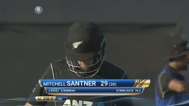IND vs NZ 2017, 2nd ODI: Mitchell Santner Wicket