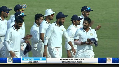 Ranji Trophy 2018-19:Saurashtra vs Karnataka - Day 3 Highlights