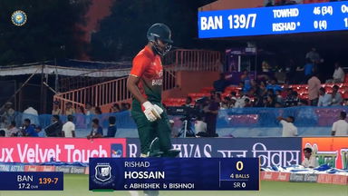 IND vs BAN 2024, 3rd T20I: Rishad Hossain Wicket