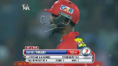 M17: DD vs KKR – Manoj Tiwary Wicket