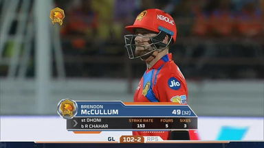 M13: GL vs RPS – Brendon McCullum Wicket