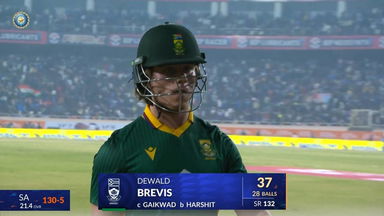 IND vs SA 2025, 1st ODI: Dewald Brevis Wicket
