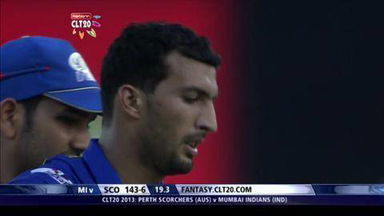 M19: SCO vs MI –  Tom Triffitt b Dhawan