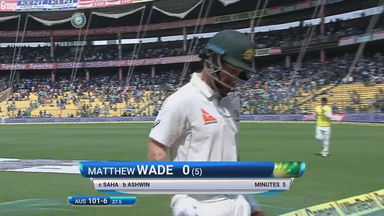 IND vs AUS 2017 - 2nd Test day 4 : Matthew Wade Wicket