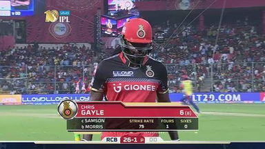 M5: RCB vs DD – Chris Gayle Wicket