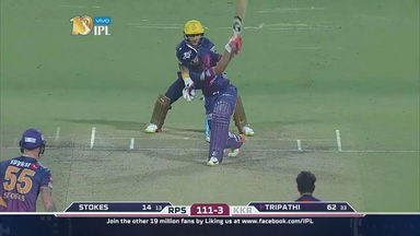 M41: KKR vs RPS   – Rahul Tripathi Six