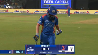 Wicket: Match 13, Delhi Capitals vs Mumbai Indians, WPL 2025: Sanskriti Gupta Wicket