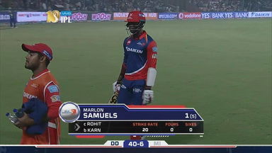 M45: DD vs MI – Marlon Samuels Wicket