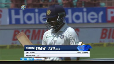 IND vs WI 2018, 1st Test Day 1: Prithvi Shaw Wicket