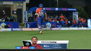 M15: LSG vs DC – Prithvi Shaw Wicket