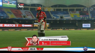 M02: DC vs KXIP – Glenn Maxwell Wicket