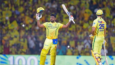 Sanju Samson registers his first HUNDRED for CSK; his fourth in TATA IPL