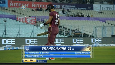 IND vs WI 2022, 2ND T20I: Brandon King Wicket