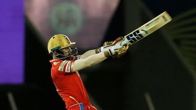 96-metre smash: Jitesh Sharma sends one into the stands in style