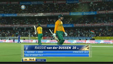 IND vs SA 2022, 4TH T20I:Rassie van der Dussen  Wicket