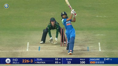 IND-W vs IRE-W 2025, 1st ODI: Pratika Rawal Six