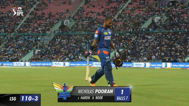 M30: LSG vs GT –  Nicholas Pooran  Wicket