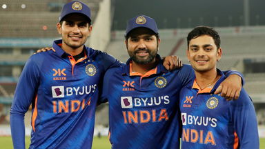 Rohit Sharma and Ishan Kishan welcome Hyderabad Hero Shubman Gill to the 200 club