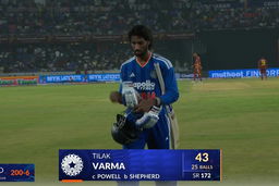 IND vs WI 2026, 4th T20I: Tilak Varma Wicket