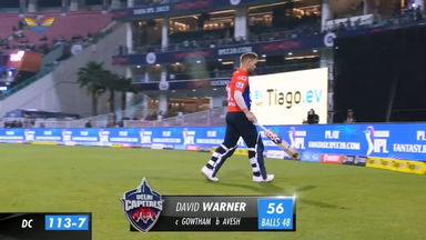 M03: LSG vs DC – David Warner Wicket