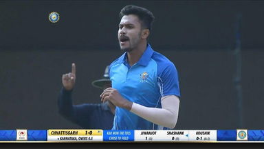 Koushik Vasuki's 4-wicket haul for Karnataka