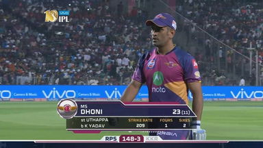 M30: RPS vs KKR – MS Dhoni Wicket