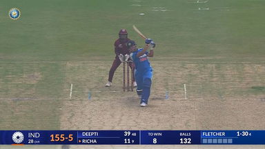 IND-W vs WI-W 2024, 3rd ODI: Richa Ghosh Six