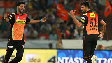 M12: SRH vs MI –  Bhuvneshwar Kumar & Barinder Sran Interview
