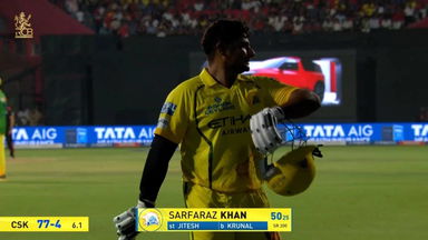 IPL 2026 M11: RCB vs CSK - Sarfaraz Khan Wicket