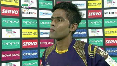 CLT20 2014 M10: KKR vs PER  –   Interview – Suryakumar Yadav