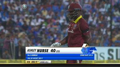 IND vs WI 2018, 3rd ODI: Ashley Nurse Wicket