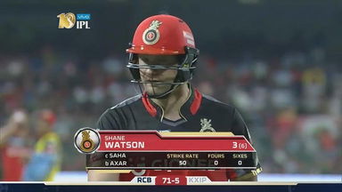 M43: RCB vs KXIP –  Shane Watson Wicket
