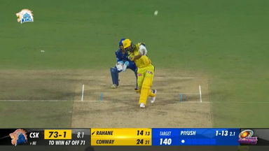 M49: CSK vs MI –  Ajinkya Rahane  Six