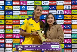 Herbalife Active Catch of the Match: Match 8, Mumbai Indians vs UP Warriorz, WPL 2026: Chloe Tryon