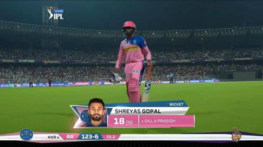 M43: KKR vs RR – Shreyas Gopal Wicket