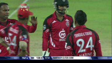 M22: MI vs T&T –  Rohit Sharma b Narine