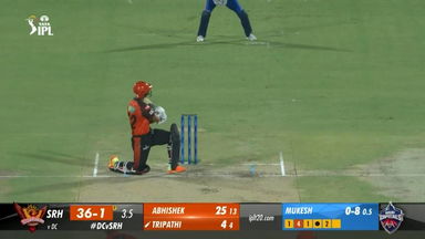 M40: DC vs SRH –   Rahul Tripathi  Six