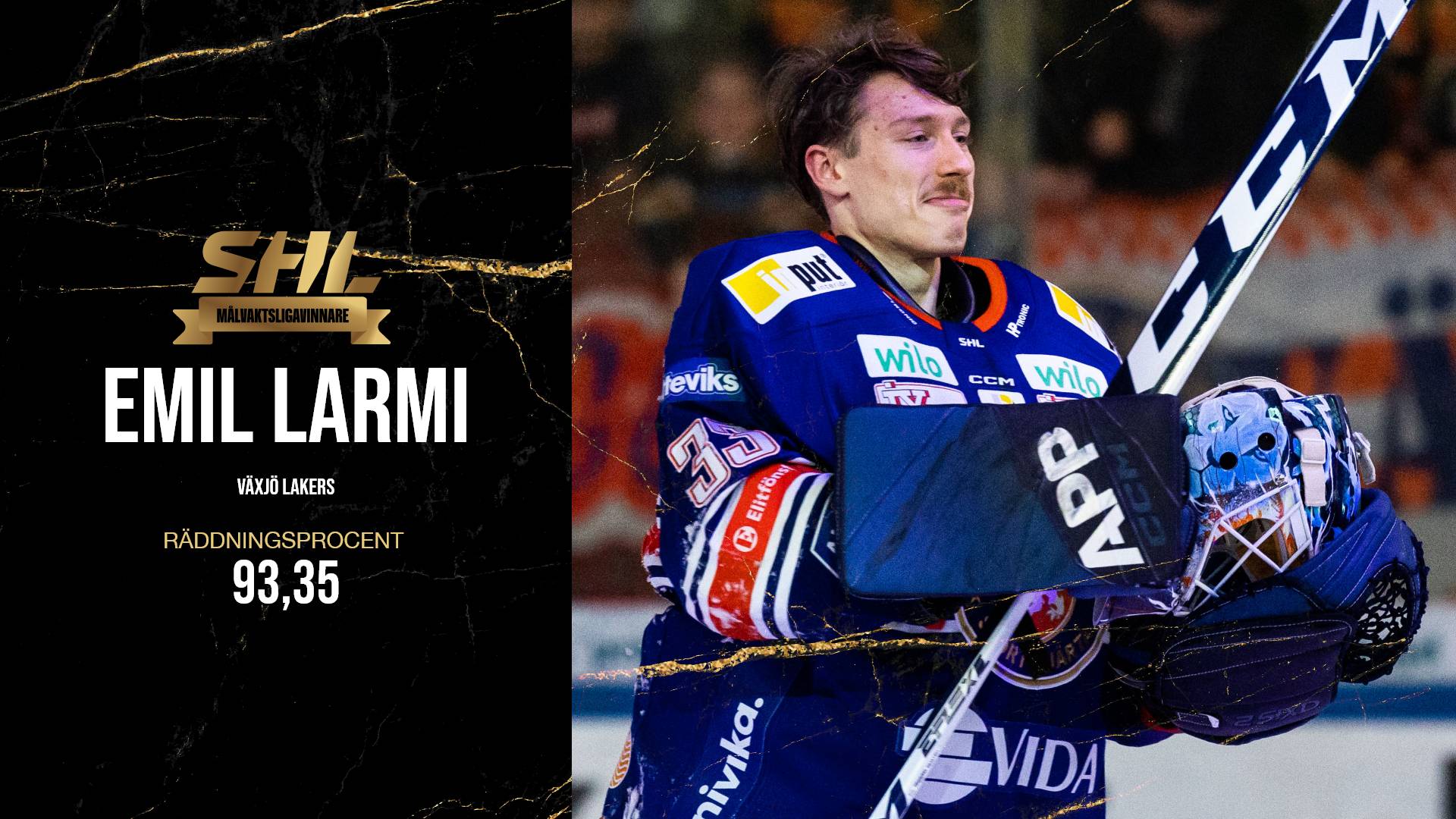 MÅLVAKTSLIGAVINNARE I SHL 2022/2023 - EMIL LARMI, VÄXJÖ