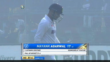 IND vs NZ 2021, 1st Test, Day 4: Mayank Agarwal Wicket