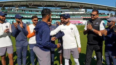 Kohli hands over Test cap to Hanuma Vihari