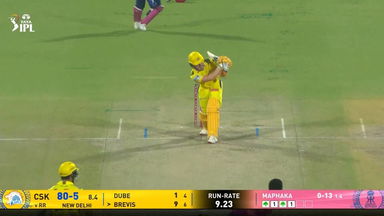 IPL 2025 M62: CSK vs RR - Dewald Brevis Six