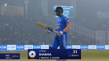 IND vs AFG 2024, 1ST T20I: Jitesh Sharma Wicket