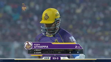 M54: KKR vs MI – Robin Uthappa Wicket