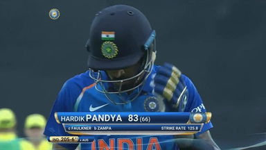 IND vs AUS 2017, 1st ODI: Hardik Pandya Wicket