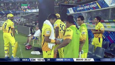 M1: KKR vs CSK –  MS Dhoni's massive six