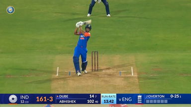 IND vs ENG 2025, 5th T20I: Shivam Dube Six