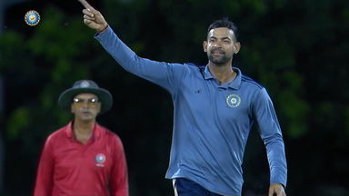 Prof D B Deodhar Trophy 2023-24: Shivam Chaudhary's economical four-wicket haul