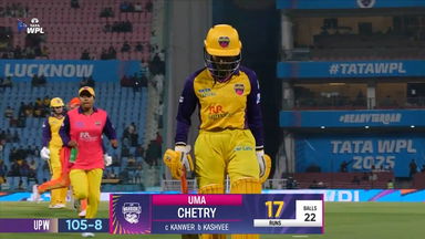 Wicket: Match 15, UP Warriorz vs Gujarat Giants, WPL 2025: Uma Chetry Wicket